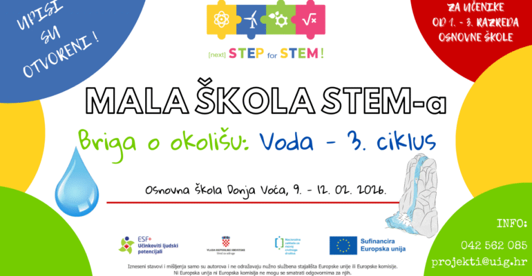 Otvoreni upisi u 3. ciklus Male STEM škole „Briga o okolišu: Voda“