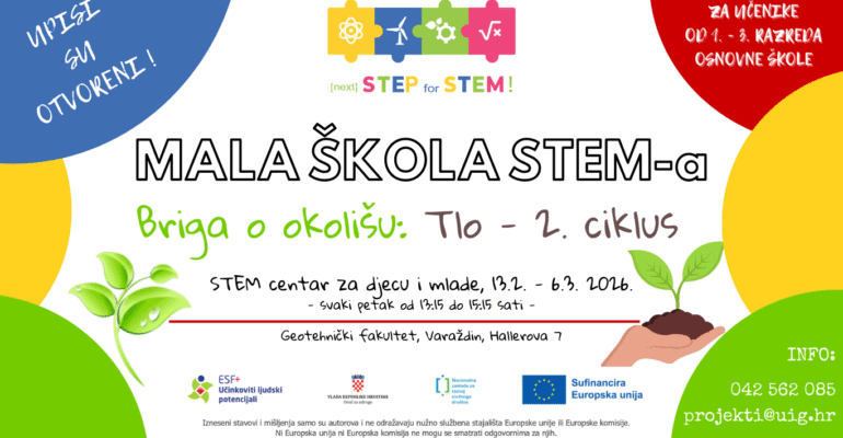 Otvoreni upisi u 2. ciklus Male STEM škole „Briga o okolišu: Tlo“