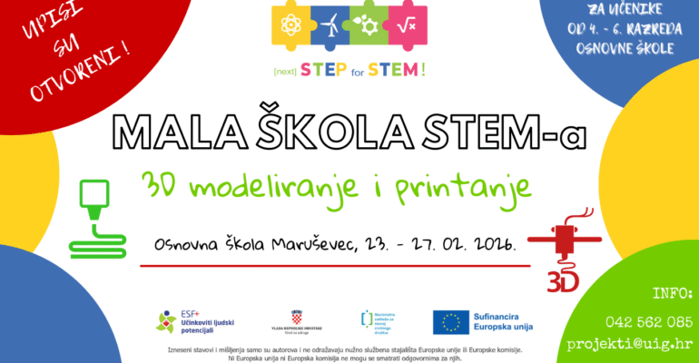 Otvoreni upisi u 3. ciklus Male STEM škole „3D modeliranje“