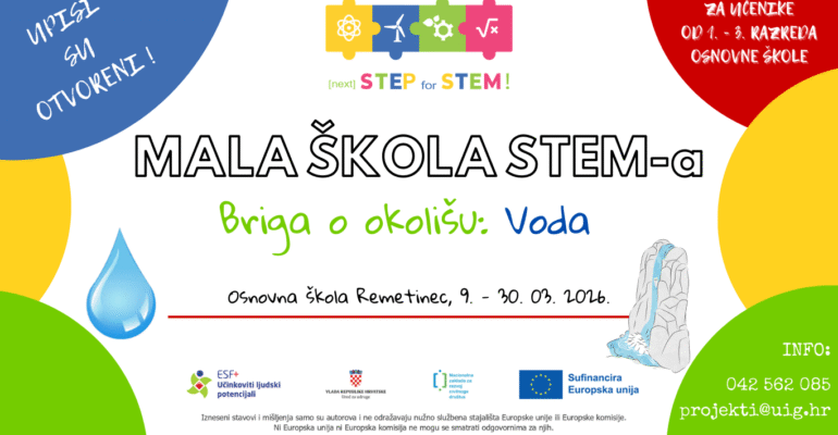 Otvoreni upisi u 6. ciklus Male STEM škole „Briga o okolišu: Voda“ – 2. poziv