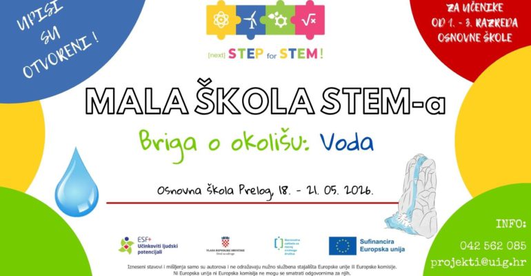 Otvoreni upisi u 8. ciklus Male STEM škole „Briga o okolišu: Voda“