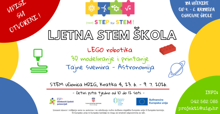 Otvoreni upisi u Ljetne STEM škole „Lego robotika“, „3D modeliranje“ i „Astronomija“